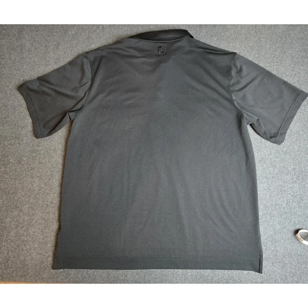 FootJoy Polo Shirt Mens 2XL Black Performance Golf Lightweight Short Sleeve - Picture 2 of 11